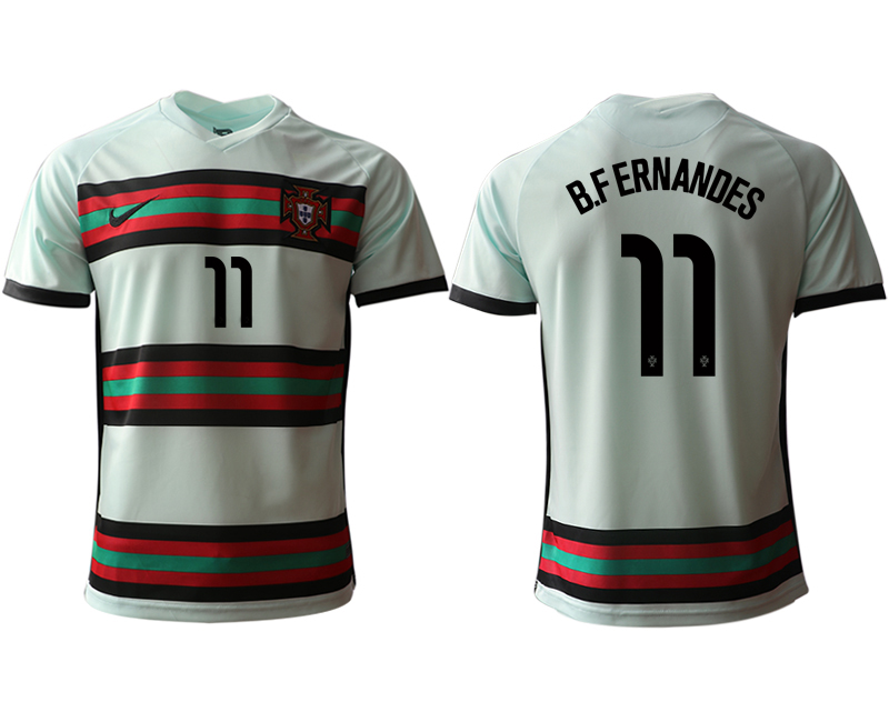 Men 2021 European Cup Portugal away aaa version grey #11 Soccer Jersey->portugal jersey->Soccer Country Jersey